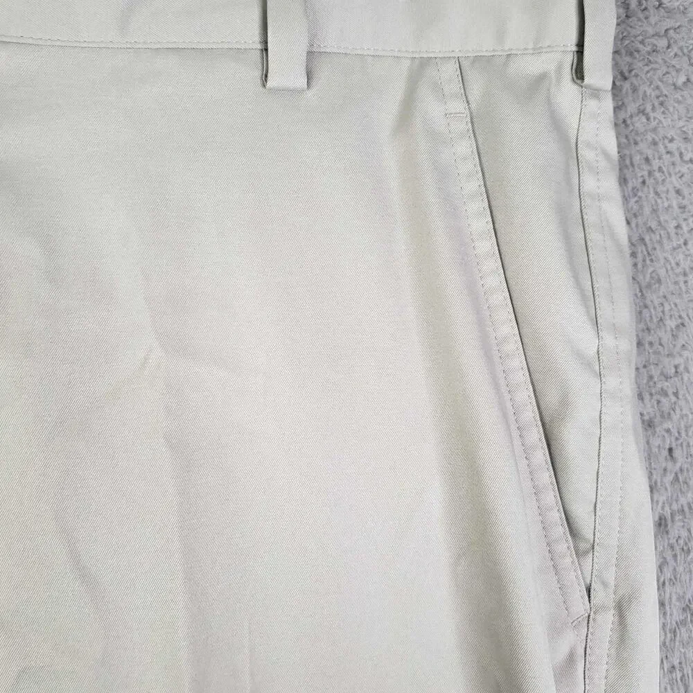Nike Dri-Fit Golf Pants 34X30 Khaki Tan Flat Front Chino Straight Performance